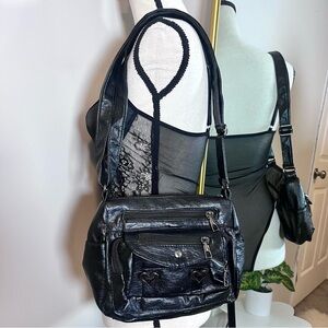Black Y2k Leather Shoulder Bag